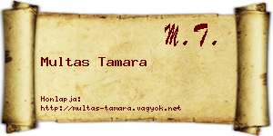 Multas Tamara névjegykártya